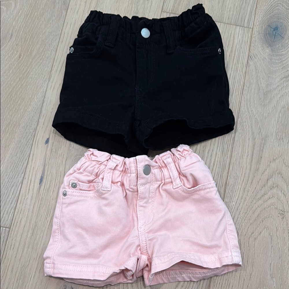 Kids Black and Pink Shorts Set